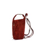 Bordowy zamszowy plecak, stylowy włoski plecak damski W14