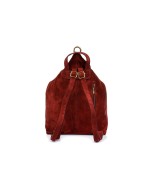 Bordowy zamszowy plecak, stylowy włoski plecak damski W14