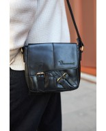 Torba męska skórzana na ramię zgrabna czarna elegancka Beltimore N03