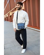 Torba męska skórzana na ramię zgrabna czarna elegancka Beltimore N03