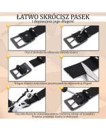 Skórzany damski pasek do spodni 3 cm złoty skóra naturalna Beltimore U46