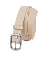 Skórzany damski pasek do spodni 3 cm beżowy skóra naturalna Beltimore U43