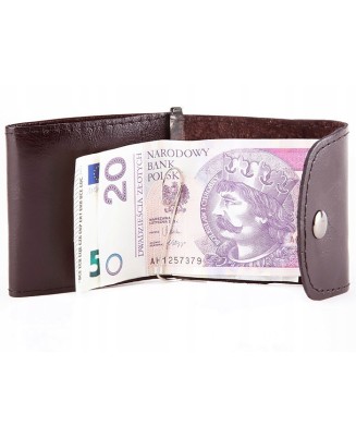 Brązowy Portfel skórzany banknotówka etui bilonówka skóra 872