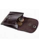 Brązowy Portfel skórzany banknotówka etui bilonówka skóra 872