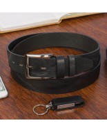 Pasek męski skórzany premium szeroki 4 cm skóra licowa Beltimore czarny E36