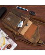 Torba męska skórzana na ramię zgrabna brązowa elegancka Beltimore N10