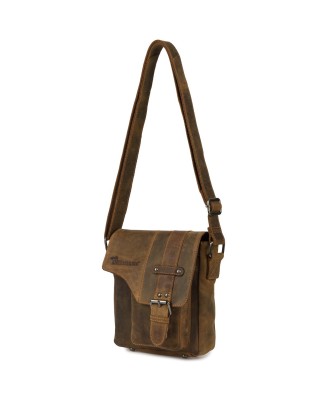 Torba męska skórzana na ramię zgrabna brązowa elegancka Beltimore N10