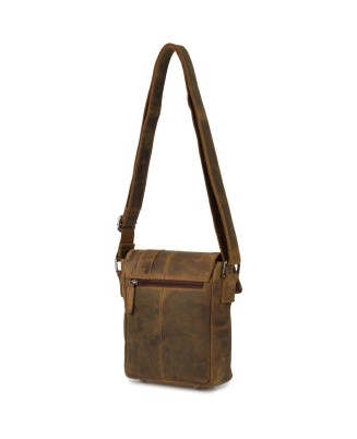 Torba męska skórzana na ramię zgrabna brązowa elegancka Beltimore N10