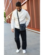 Torba męska skórzana na ramię zgrabna czarna elegancka Beltimore N10