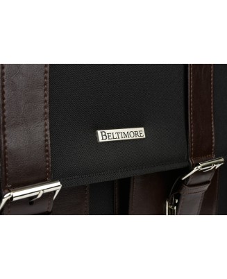 Beltimore luksusowa męska aktówka teczka torba duża na laptopa czarno-brązowa I36