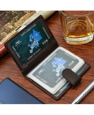 Etui na dokumenty karty skórzane slim Beltimore Jasny  brąz G78