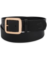 Skórzany pasek damski do spodni sukienki skóra nat 4 cm Beltimore czarny D79