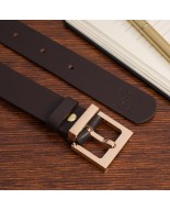 Skórzany pasek damski do spodni sukienki ciemny brąz skóra nat 3 cm Beltimore D73