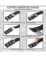 Skórzany pasek damski do spodni sukienki ciemny brąz skóra nat 3 cm Beltimore D73