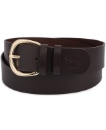 Skórzany pasek damski do spodni sukienki brązowy skóra nat 4 cm Beltimore D76