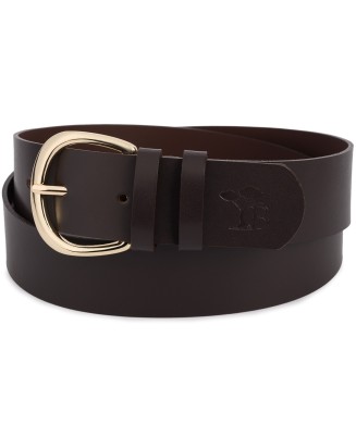 Skórzany pasek damski do spodni sukienki brązowy skóra nat 4 cm Beltimore D76
