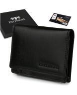 Etui na wizytówki karty czarne skórzane portfel slim Beltimore G94