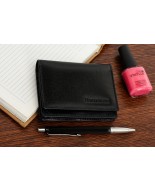 Etui na wizytówki karty czarne skórzane portfel slim Beltimore G94