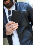Portfel skórzany męski mały pionowy z flagą czarny RFiD Beltimore D48