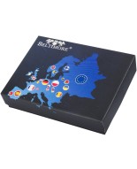 Portfel skórzany męski mały pionowy z flagą czarny RFiD Beltimore D48