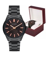 Zegarek męski bransoleta duży solidny czarny glob premium Beltimore BT01