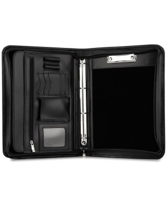 Aktówka teczka skórzana czarna unisex Beltimore biwuar A4 S77