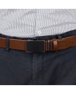 Pasek męski skórzany klamra automat koniakowy Beltimore A22