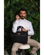 Aktówka torba duża laptopówka korka naturalnego czarna wegańska CorkVillage CV01