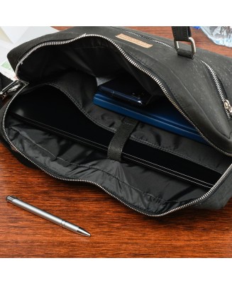 Aktówka torba duża laptopówka korka naturalnego czarna wegańska CorkVillage CV01