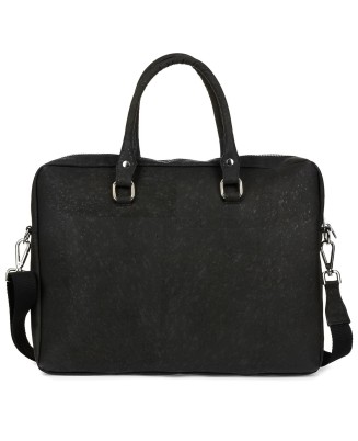 Aktówka torba duża laptopówka korka naturalnego czarna wegańska CorkVillage CV01
