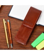 Etui na długopisy pojemne brązowe skórzane Beltimore G91