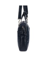 Torba skórzana elegancka croco laptop 15"6 aktówka granatowa A4 S17