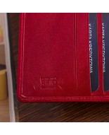 Portfel skórzany damski duży pionowy RFiD skóra klasyk czerwony Beltimore A07