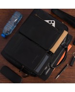 Torba męska skórzana na ramię laptopa duża biznesowa czarna Beltimore N07