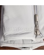 Rękawiczki skórzane damskie polar na dotyk TOUCH FINGER białe BELTIMORE K27