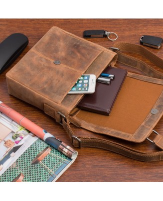 Torba męska skórzana na ramię zgrabna brązowa elegancka Beltimore N13