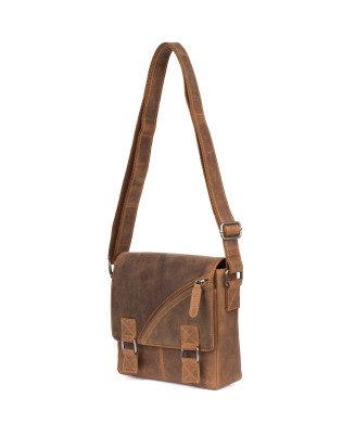 Torba męska skórzana na ramię zgrabna brązowa elegancka Beltimore N13