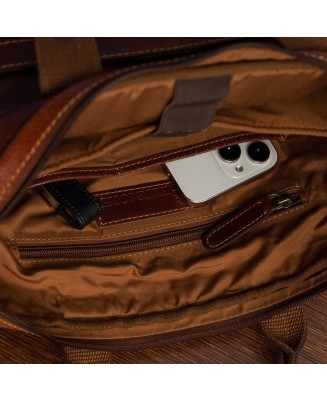 Torba męska skórzana na laptopa ramię komputer duża brązowa Beltimore N04