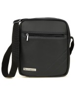 Beltimore torba męska na ramię skórzana czarna pasek F17