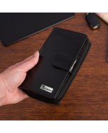 Portfel skórzany damski duży pionowy RFiD skóra klasyk czarny Beltimore A07