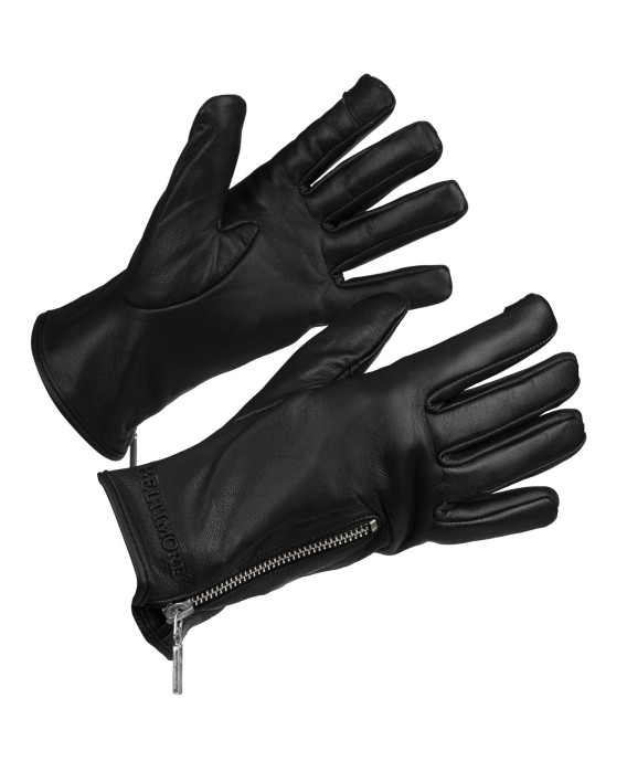 Rękawiczki skórzane damskie polar na dotyk TOUCH FINGER czarne BELTIMORE  K27