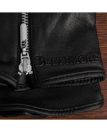 Rękawiczki skórzane damskie polar na dotyk TOUCH FINGER czarne BELTIMORE  K27