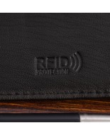 Portfel skórzany męski mały poziomy z flagą czarny RFiD Beltimore D54