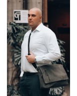 Czarna Torba męska Skóra eko + Płótno Duża mieści A4 pasek L98