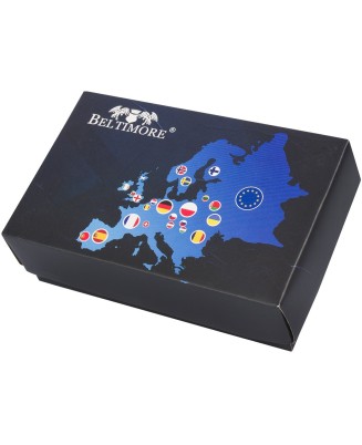 Portfel Damski Skórzany Poziomy Vintage Plecionka ciemny brąz Beltimore Q62