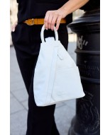 Biały skórzany plecak damski, włoski plecaczek ze skóry Beltimore T52
