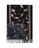 Czarny Piękny elegancki szalik damski szal ciepły modny wzór frędzle RC-9