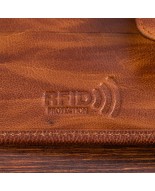 Portfel skórzany męski poziomy klasyczny brązowy RFiD Beltimore D33