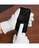 Rękawiczki skórzane damskie białe polar touch finger na dotyk BELTIMORE K25