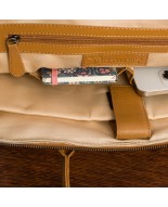 Torba skórzana aktówka teczka croco na laptopa 15"6 brązowa A4 Beltimore S18